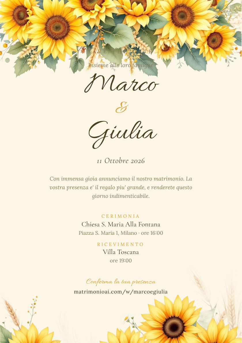 Invito Sunflower Rustic