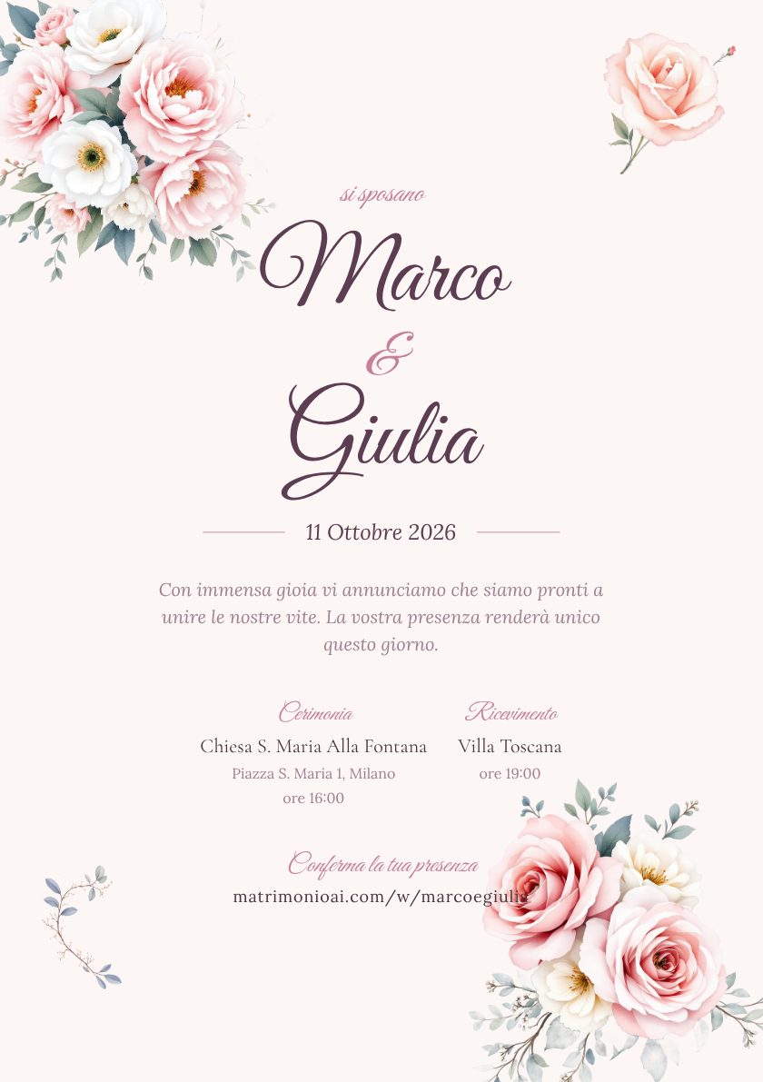 Invito cartaceo coordinato