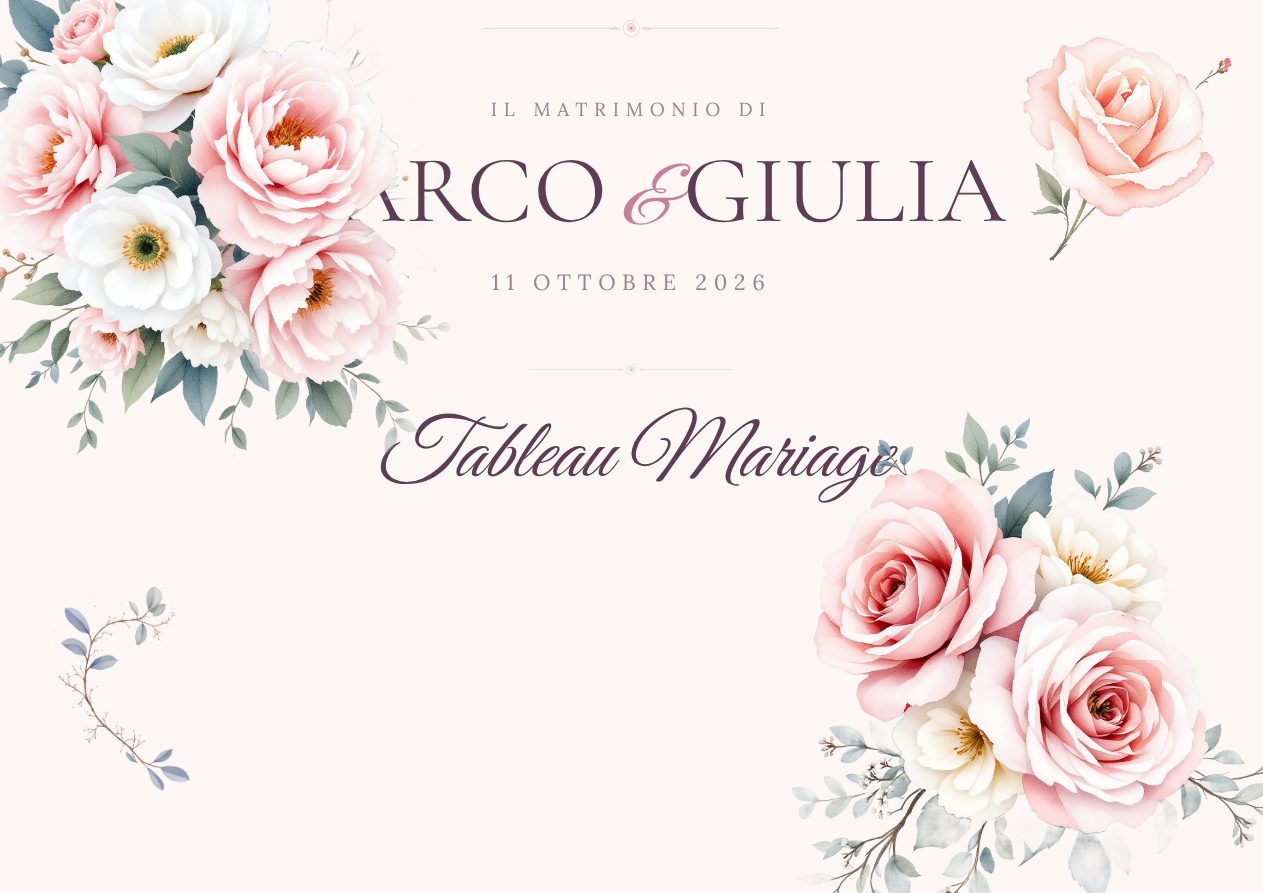 Tableau Mariage coordinato